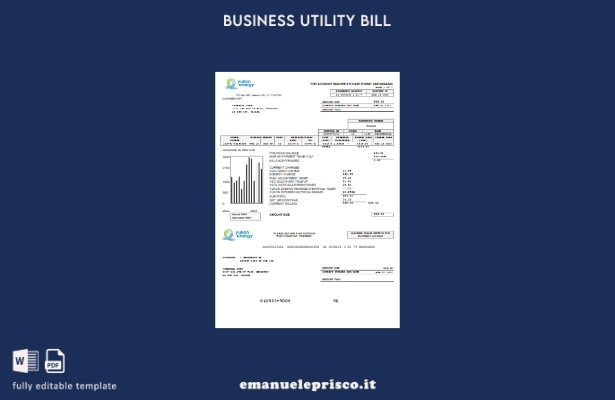 modello di fattura aziendale di Yukon Energy stile verificato